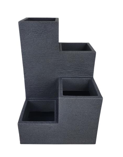 Kubus Wendeltreppe anthrazit Kunststoff 40x40x60cm 55L